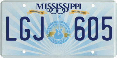MS license plate LGJ605
