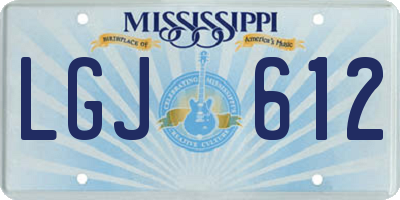 MS license plate LGJ612