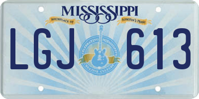 MS license plate LGJ613