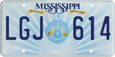 MS license plate LGJ614