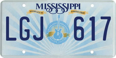 MS license plate LGJ617