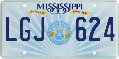 MS license plate LGJ624