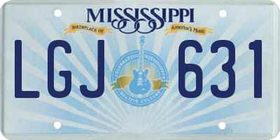 MS license plate LGJ631
