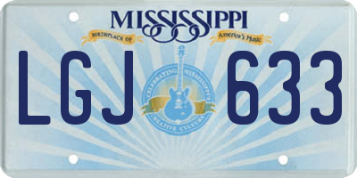 MS license plate LGJ633