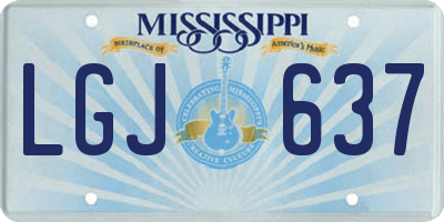 MS license plate LGJ637