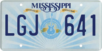 MS license plate LGJ641
