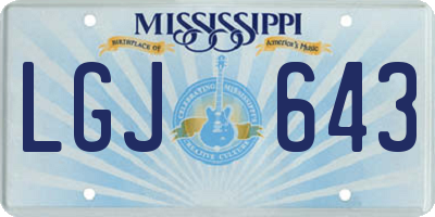 MS license plate LGJ643