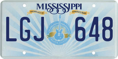 MS license plate LGJ648