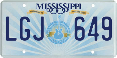 MS license plate LGJ649