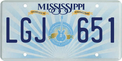 MS license plate LGJ651