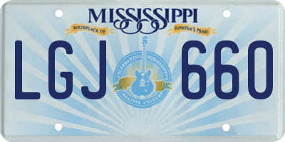 MS license plate LGJ660