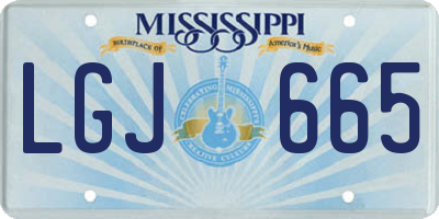 MS license plate LGJ665