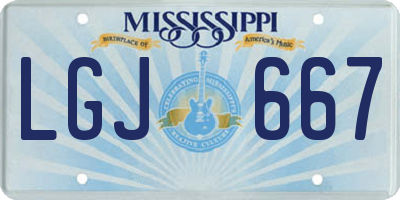 MS license plate LGJ667