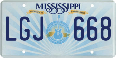 MS license plate LGJ668