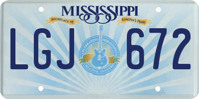 MS license plate LGJ672