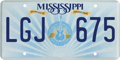 MS license plate LGJ675