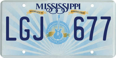 MS license plate LGJ677