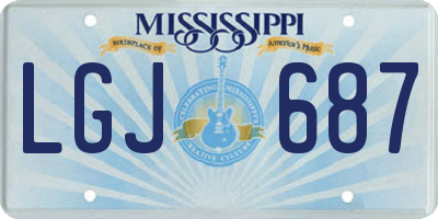 MS license plate LGJ687