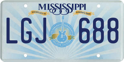 MS license plate LGJ688
