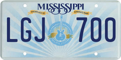 MS license plate LGJ700