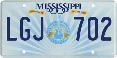 MS license plate LGJ702