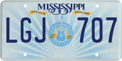 MS license plate LGJ707