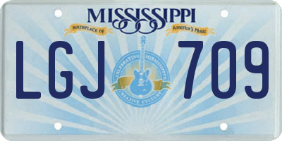 MS license plate LGJ709