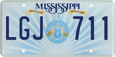 MS license plate LGJ711