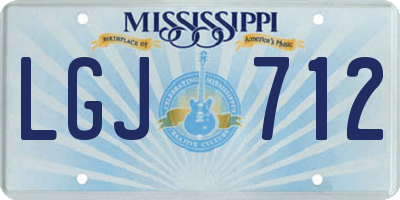 MS license plate LGJ712