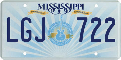 MS license plate LGJ722