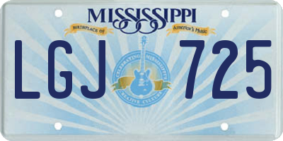 MS license plate LGJ725