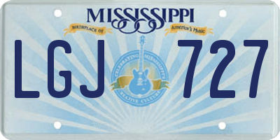 MS license plate LGJ727