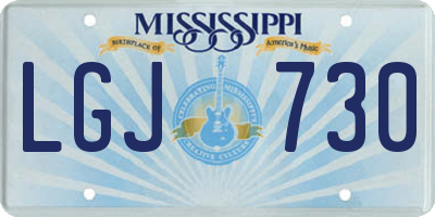 MS license plate LGJ730