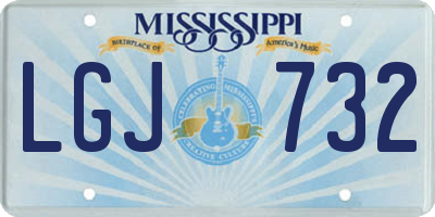 MS license plate LGJ732