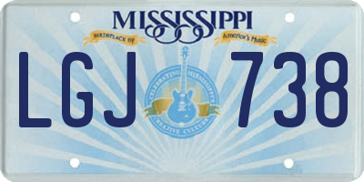 MS license plate LGJ738