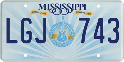 MS license plate LGJ743