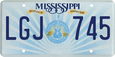 MS license plate LGJ745