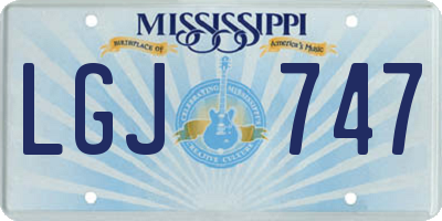 MS license plate LGJ747