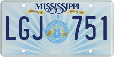 MS license plate LGJ751