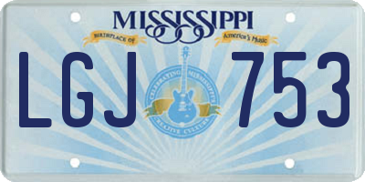 MS license plate LGJ753