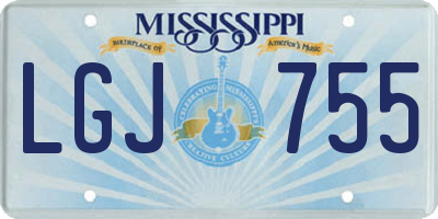 MS license plate LGJ755