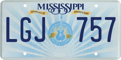 MS license plate LGJ757