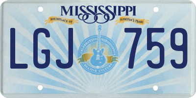 MS license plate LGJ759