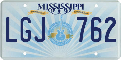 MS license plate LGJ762