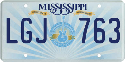 MS license plate LGJ763