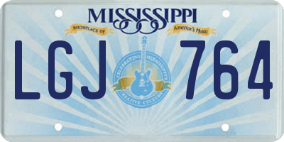 MS license plate LGJ764