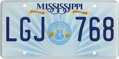 MS license plate LGJ768