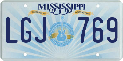 MS license plate LGJ769