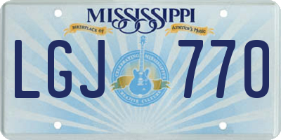MS license plate LGJ770