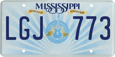 MS license plate LGJ773